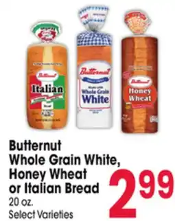 Jewel-Osco Butternut Whole Grain White, Honey Wheat or Italian Bread offer