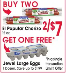 Jewel-Osco El Popular Chorizo offer