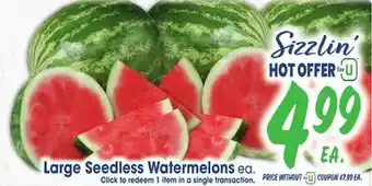 Jewel-Osco Large Seedless Watermelons offer