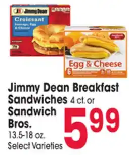 Jewel-Osco Jimmy Dean Breakfast Sandwiches 4 ct. or Sandwich Bros offer