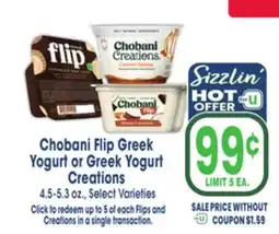 Jewel-Osco Chobani Flip Greek Yogurt or Greek Yogurt offer