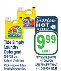 Jewel-Osco Tide Simply Laundry Detergent offer