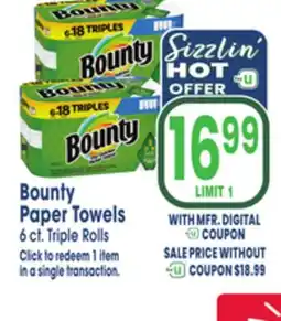 Jewel-Osco Bounty Paper Towels offer