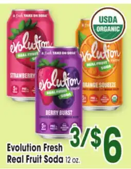 Jewel-Osco Evolution Fresh Real Fruit Soda offer