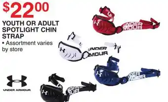 Dunham's Sports UNDER ARMOUR YOUTH OR ADULT SPOTLIGHT CHIN STRAP offer