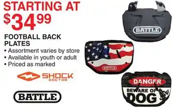 Dunham's Sports FOOTBALL BACK PLATES offer