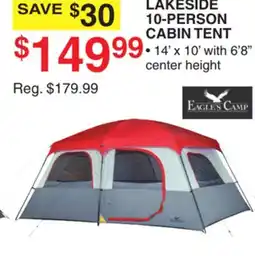 Dunham's Sports EAGLES CAMP LAKESIDE 10-PERSON CABIN TENT offer