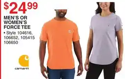 Dunham's Sports CARHARTT MEN'S OR WOMEN'S FORCE TEE offer