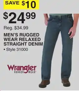 Dunham's Sports WRANGLER MEN'S RUGGED WEAR RELAXED STRAIGHT DENIM offer