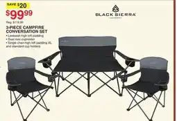 Dunham's Sports BLACK SIERRA 3-PIECE CAMPFIRE CONVERSATION SET offer