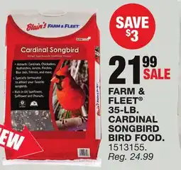 Blain's Farm & Fleet FARM & FLEET 35-LB. CARDINAL SONGBIRD BIRD FOOD offer