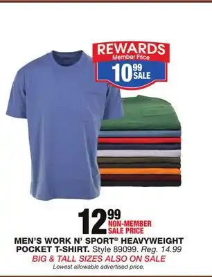 Blain's Farm & Fleet MEN'S WORK N' SPORT HEAVYWEIGHT POCKET T-SHIRT offer