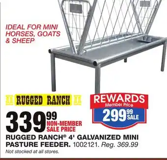 Blain's Farm & Fleet RUGGED RANCH 4' GALVANIZED MINI PASTURE FEEDER offer