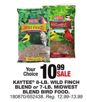 Blain's Farm & Fleet KAYTEE 8-LB. WILD FINCH BLEND or 7-LB. MIDWEST BLEND BIRD FOOD offer