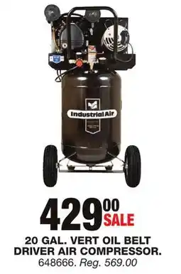 Blain's Farm & Fleet Industrial Air 20 GAL. VERT OIL BELT DRIVER AIR COMPRESSOR offer