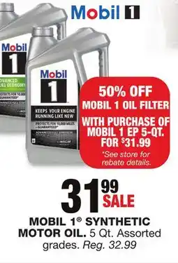 Blain's Farm & Fleet MOBIL 1 SYNTHETIC MOTOR OIL offer