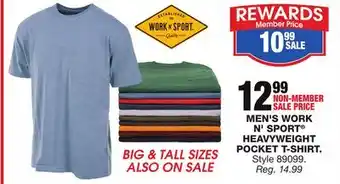 Blain's Farm & Fleet MEN'S WORK N' SPORT HEAVYWEIGHT POCKET T-SHIRT offer