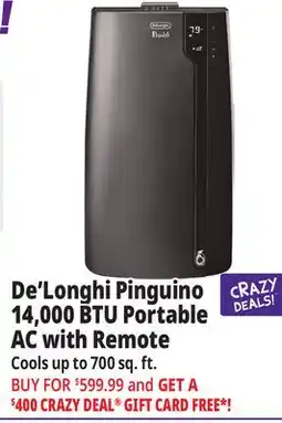 Ocean State Job Lot De'Longhi Pinguino 14 000 BTU Portable Air Conditioner offer