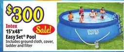 Ocean State Job Lot Intex 15' x 48 Easy Set Above Ground Pool Set offer