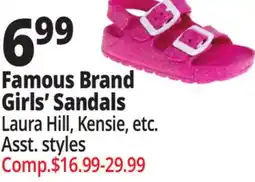 Ocean State Job Lot Famous Brand Girls' Sandals offer