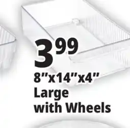 Ocean State Job Lot 8x14x4 Large with Wheels Kitchen Storage Bins offer