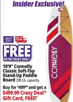 Ocean State Job Lot Connelly Classic 10'9 Soft-Top Stand Up Paddle Board Red offer