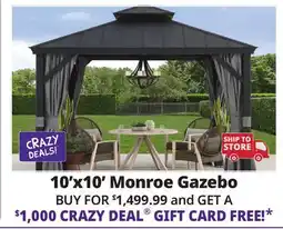 Ocean State Job Lot Monroe 10' x 10' Aluminum 2-Tier Hardtop Gazebo offer
