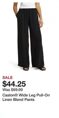 Nordstrom Caslon Wide Leg Pull-On Linen Blend Pants offer