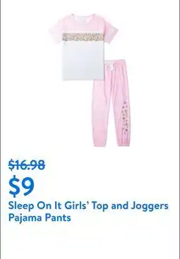 Walmart Sleep On It Girls' Top and Joggers Pajama Pants offer