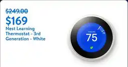 Walmart Nest Learning Thermostat - 3rd Generation - White offer