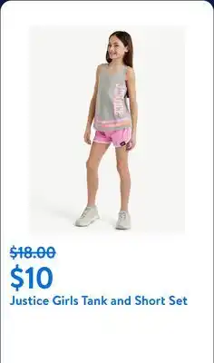 Walmart Justice Girls Tank and Short Set offer