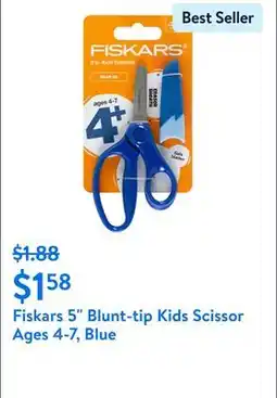 Walmart Fiskars 5 Blunt-tip Kids Scissor Ages 4-7, Blue offer