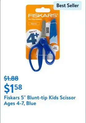 Walmart Fiskars 5 Blunt-tip Kids Scissor Ages 4-7, Blue offer