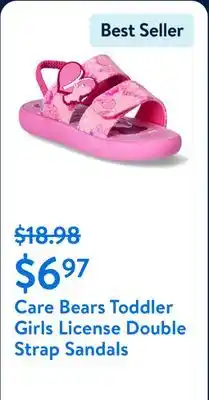 Walmart Care Bears Toddler Girls License Double Strap Sandals offer