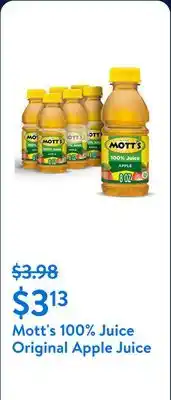 Walmart Mott's 100% Juice Original Apple Juice offer