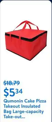 Walmart Qumonin Cake Pizza Takeout Insulated Bag Large-capacity Take-out Food Storage Bag Portable Food Preservation Bag offer