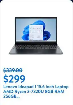 Lenovo Ideapad 1 15.6 inch Laptop AMD Ryzen 3-7320U 8GB RAM 256GB SSD Abyss Blue