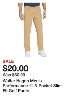 Dick's Sporting Goods Walter Hagen Men's Performance 11 5-Pocket Slim Fit Golf Pants offer