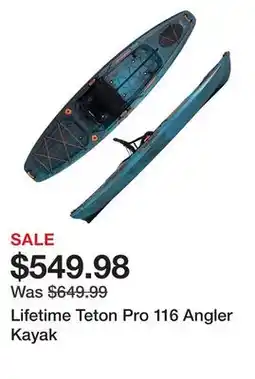 Dick's Sporting Goods Lifetime Teton Pro 116 Angler Kayak offer