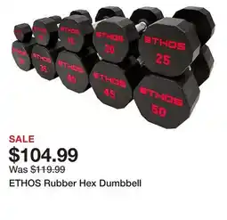 Dick's Sporting Goods ETHOS Rubber Hex Dumbbell offer
