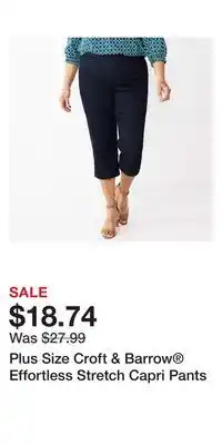 Kohl's Plus Size Croft & Barrow Effortless Stretch Capri Pants offer