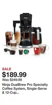 Kohl's Ninja DualBrew Pro Specialty Coffee System, Single-Serve & 12-Cup Drip Coffee Maker CFP301 offer