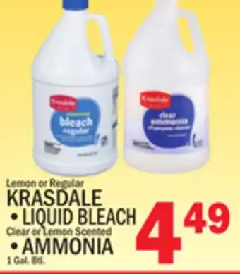 C Town KRASDALE LIQUID BLEACH, AMMONIA offer