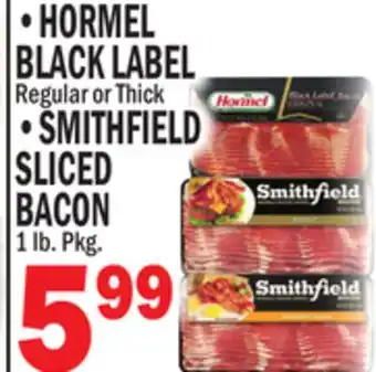 C Town HORMEL BLACK LABEL, SMITHFIELD SLICED BACON offer