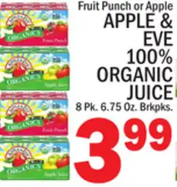 C Town APPLE & EVE 100% ORGANIC JUICE offer