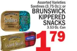 C Town BRUNSWICK KIPPERED SNACKS 3.53 Oz. Can offer