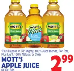 Bravo Supermarkets MOTT'S APPLE JUICE offer