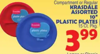 Bravo Supermarkets KRASDALE ASSORTED 10 PLASTIC PLATES offer