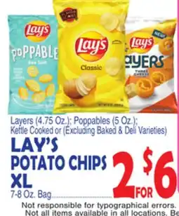 Bravo Supermarkets LAY'S POTATO CHIPS XL offer