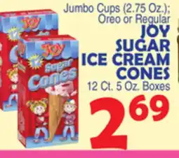 Bravo Supermarkets JOY SUGAR ICE CREAM CONES 12 Ct. 5 Oz. Boxes offer
